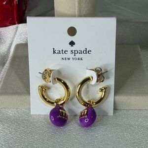 Kate Spade x M&M purple and gold earrings